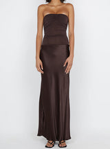 Dua Strapless Dress in Dark Chocolate