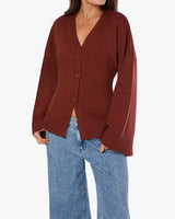 Cinched Waist Cardigan in Chestnut