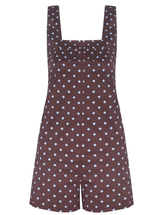 SQUARE NECK ROMPER IN VINTAGE ESPRESSO DOT