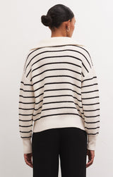 Villa Half Zip Stripe Sweater | 2 Colors