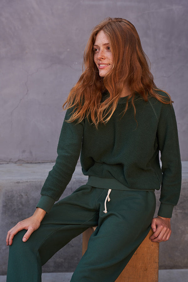 Ziggy Inside Out Fleece in Evergreen