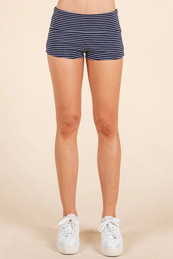 STRIPED SHORTS IN NAVY