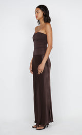 Dua Strapless Dress in Dark Chocolate