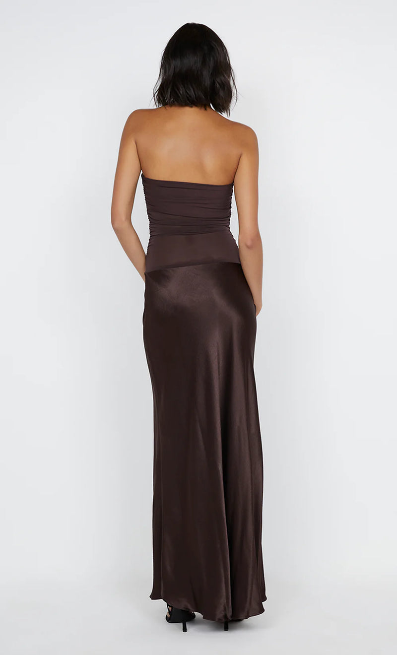 Dua Strapless Dress in Dark Chocolate