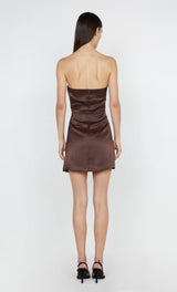 Symone Strapless Mini Dress in Chocolate