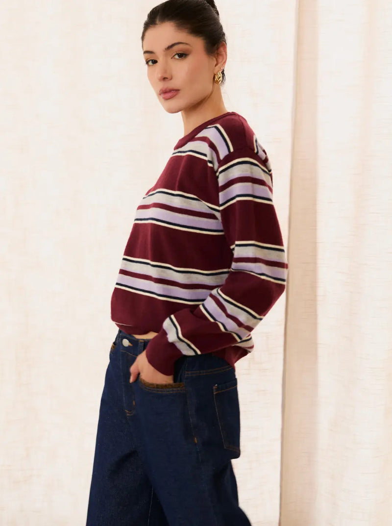 BORROWED FROM THE BOYS IN BURGUNDY STRIPE