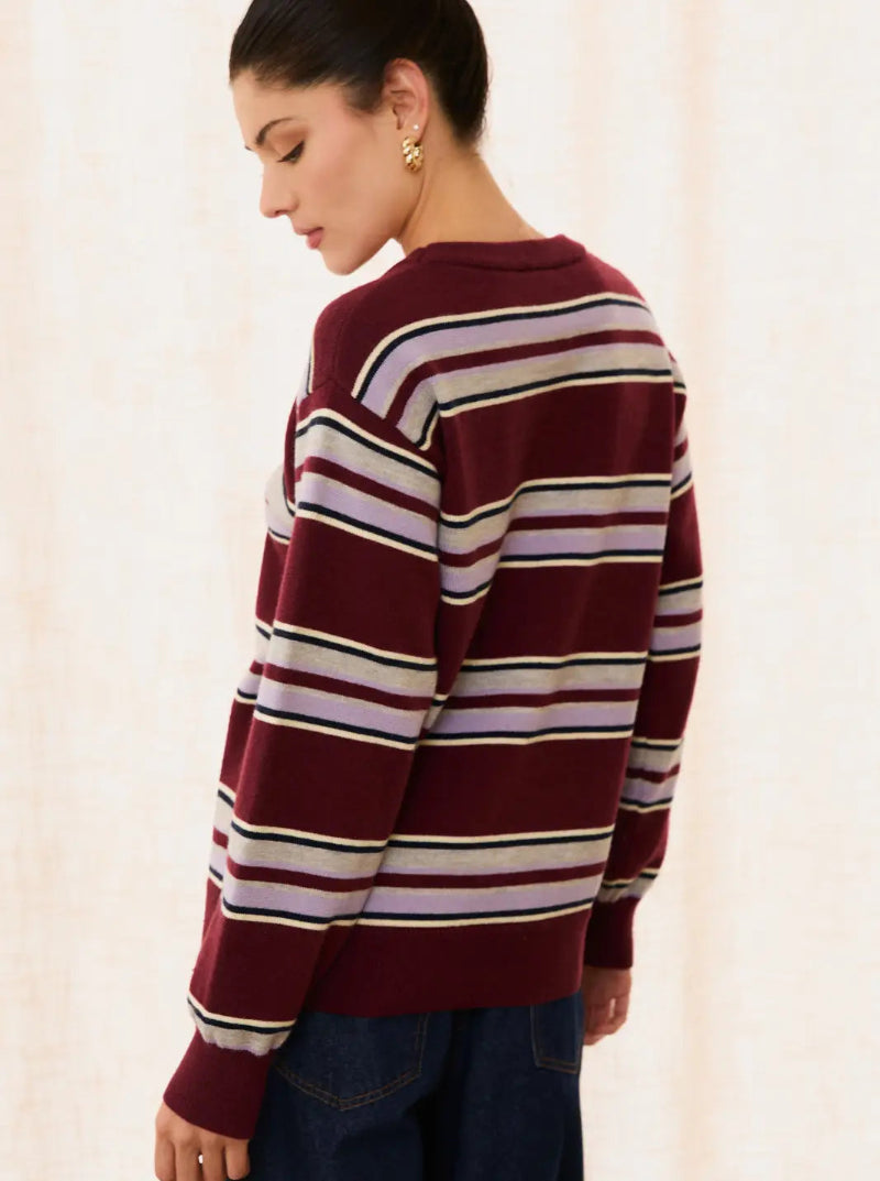 BORROWED FROM THE BOYS IN BURGUNDY STRIPE