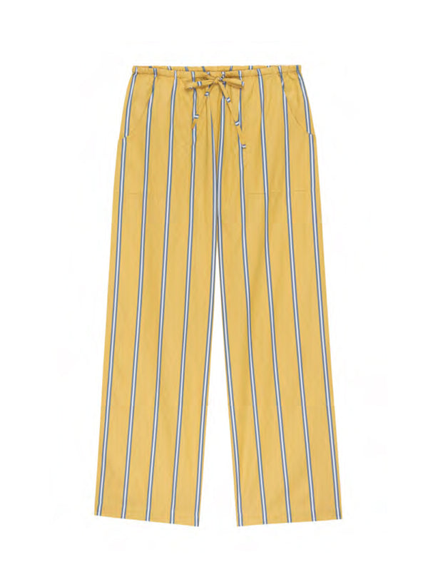 THE STRIPE POP DRAWSTRING PANT IN BUTTER