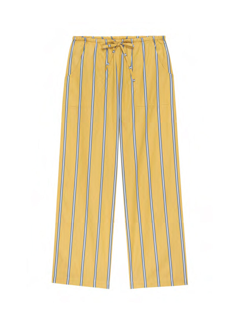 THE STRIPE POP DRAWSTRING PANT IN BUTTER