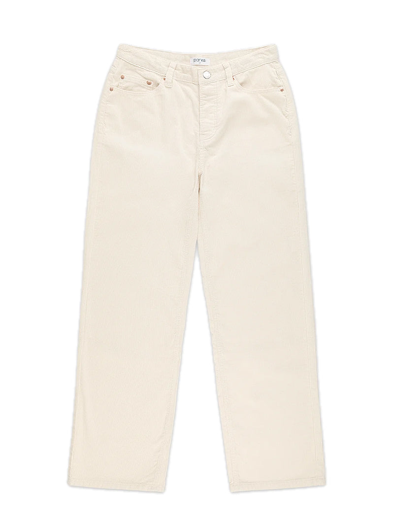 CORDUROY CLASSIC STRAIGHT PANT IN CREAM