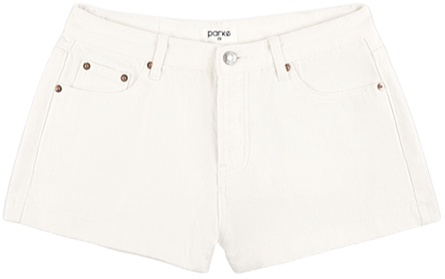 MINI DENIM SHORTS IN WHITE DENIM