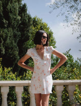 ESSEX MINI DRESS IN WHISPER FLORAL