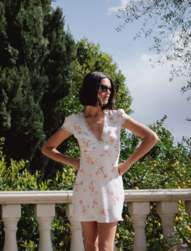 ESSEX MINI DRESS IN WHISPER FLORAL