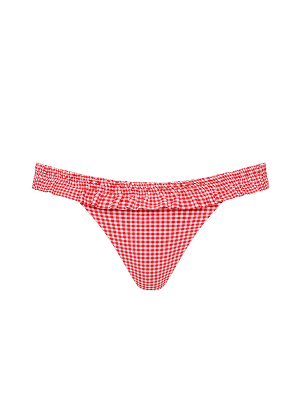 ESTEREL BIKINI BOTTOM IN GINGHAM RED