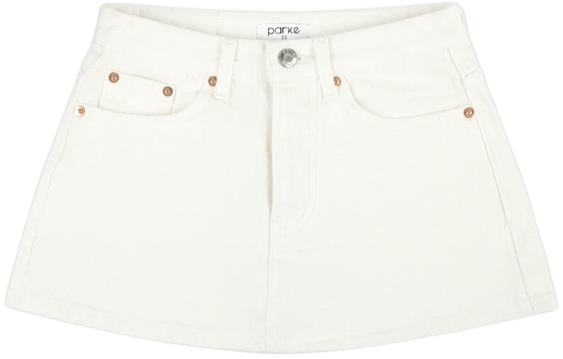 MINI DENIM SKIRT IN WHITE DENIM