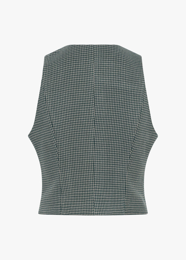 The Favorite Vest in Green Houndstooth