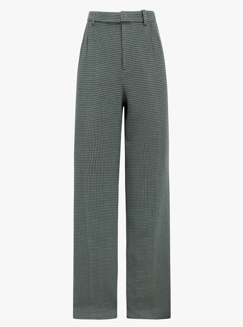The Agnes Pant in Green Houndstooth