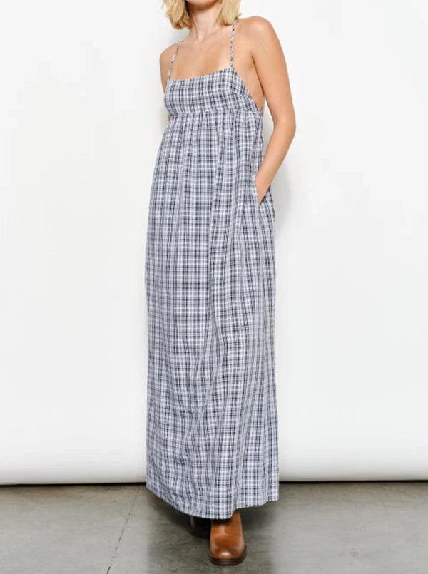 COUNTRY PLAID MAXI IN IVORY