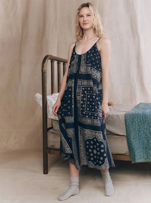 THE SLIP SLEEP DRESS IN BANDANA PATCHWORK