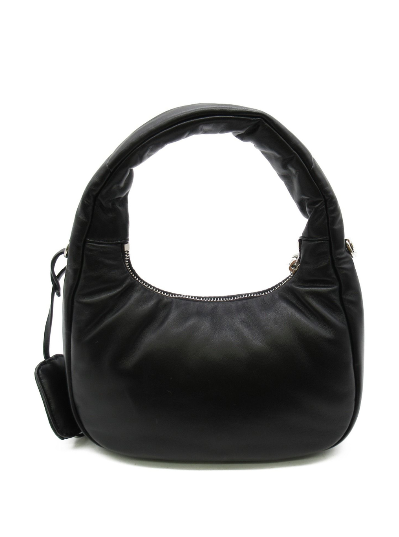 Prada Padded Shoulder Bag Black Leather