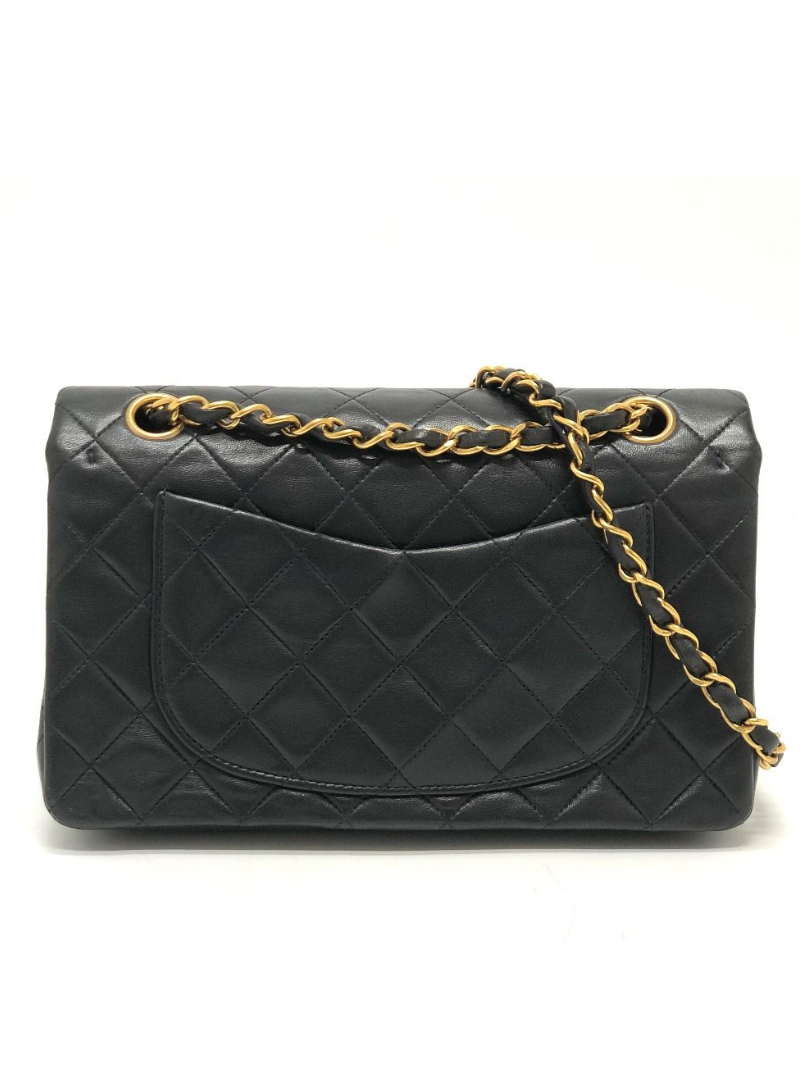 Chanel Lambskin Quilted Medium Double Flap Black Indigo Octopus