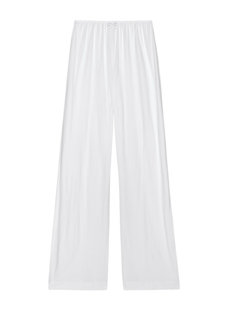 The Jersey Bow Simple Pant in Powder