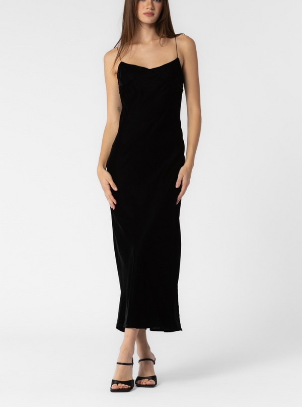 Nate Velvet Cami Dress in Black