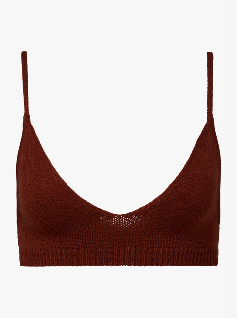 Sweater Bra Top in Chestnut