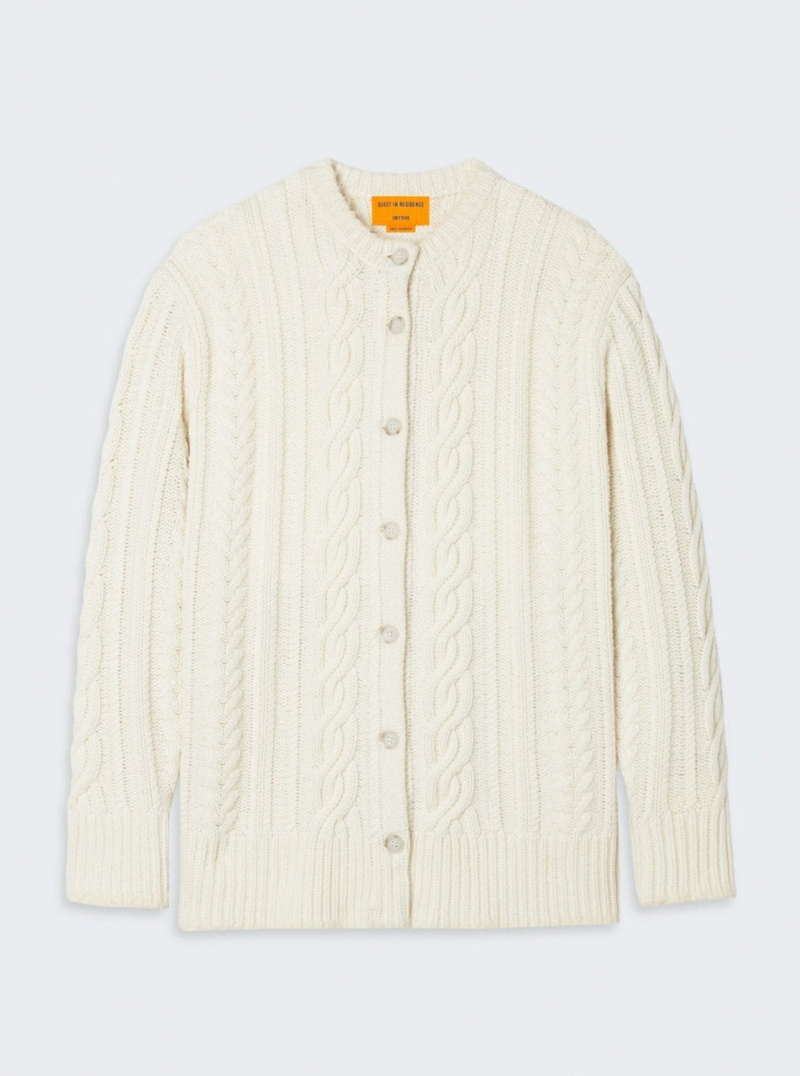 Rossella Cable Cardigan in Cream