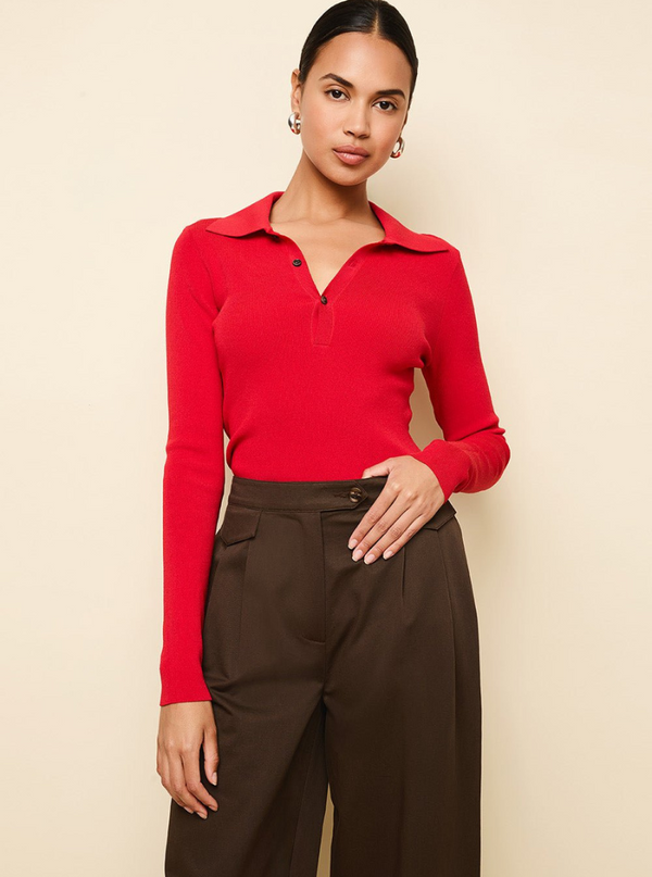 The Debra Top In Apple Red