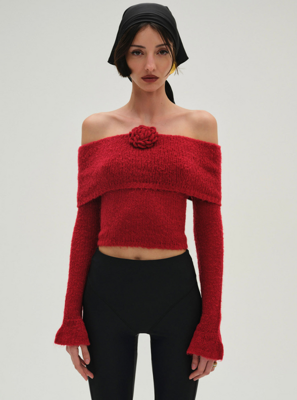 Aspen Knit Top in Red