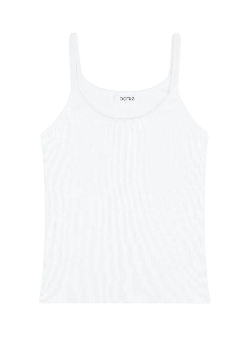 Thin Strap Tank in White