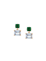 Green Velveteen 18k Gold Plated Drop Earrings