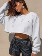 Cut Off Sweatshirt in Pearl Grey French Terry