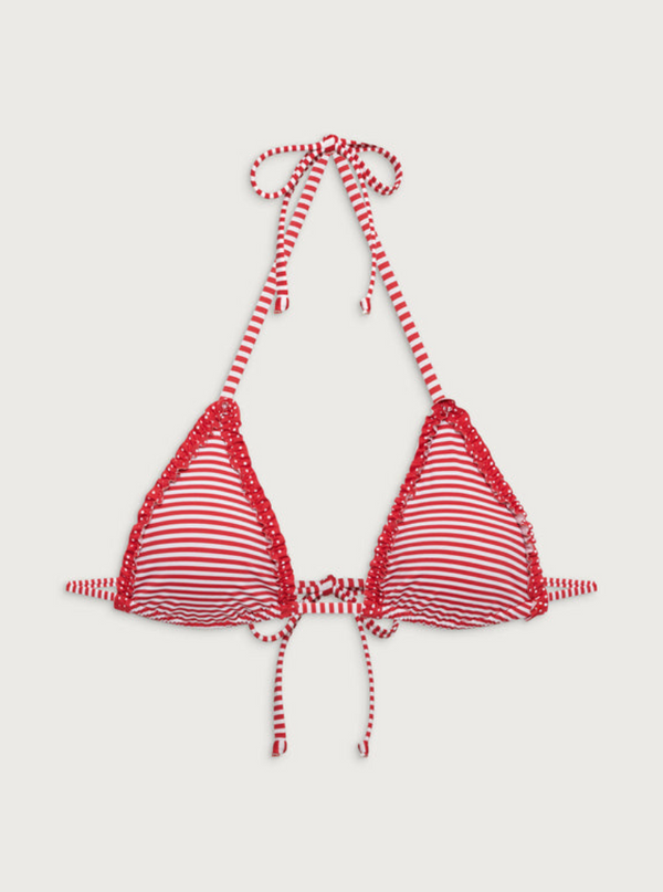 Nick Triangle Halter Bikini Top in  Scarlet Stripe