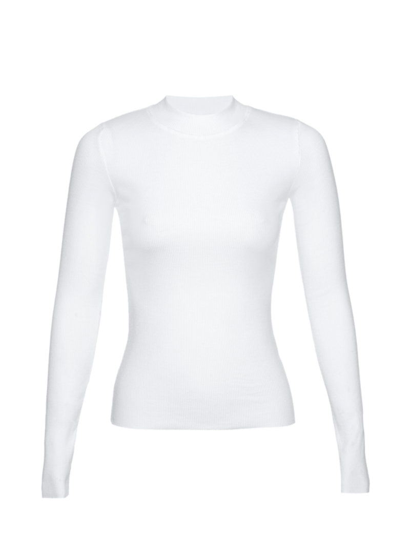 Gina Slim Mock Neck in White