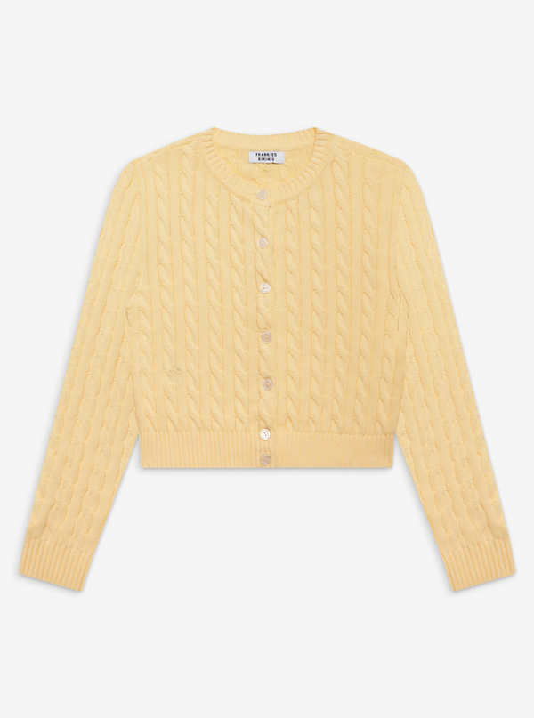 Dudley Cable Knit Cardigan in Vanilla Sugar