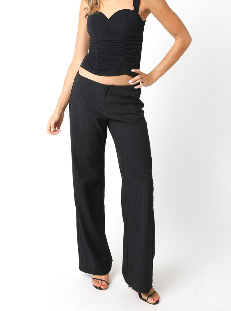 Office Siren Pant in Black Stripe