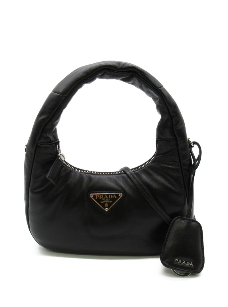 Prada Padded Shoulder Bag Black Leather