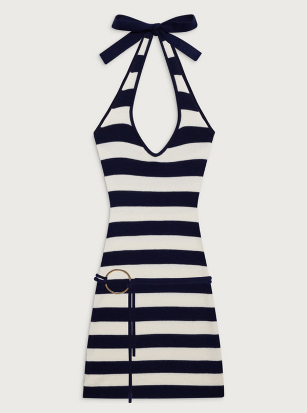 Dolly Knit Mini Dress in Sea Stripe