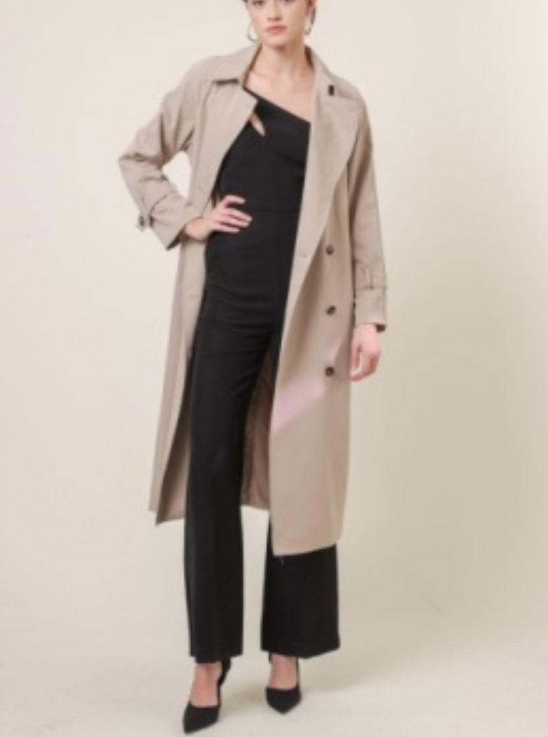 Peyton Trench Coat in Taupe
