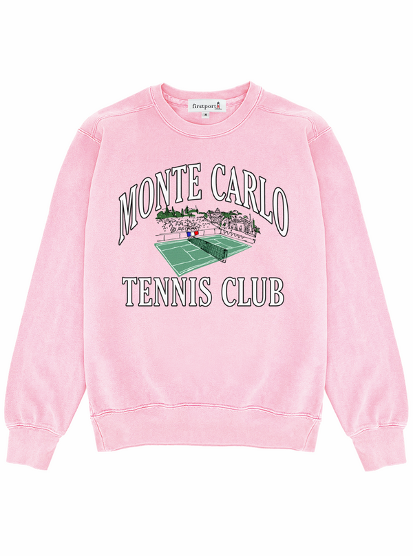 Monte Carlo Tennis Club Crewneck in Pale Pink