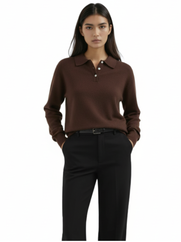 ATELIER POLO SWEATER IN BROWN