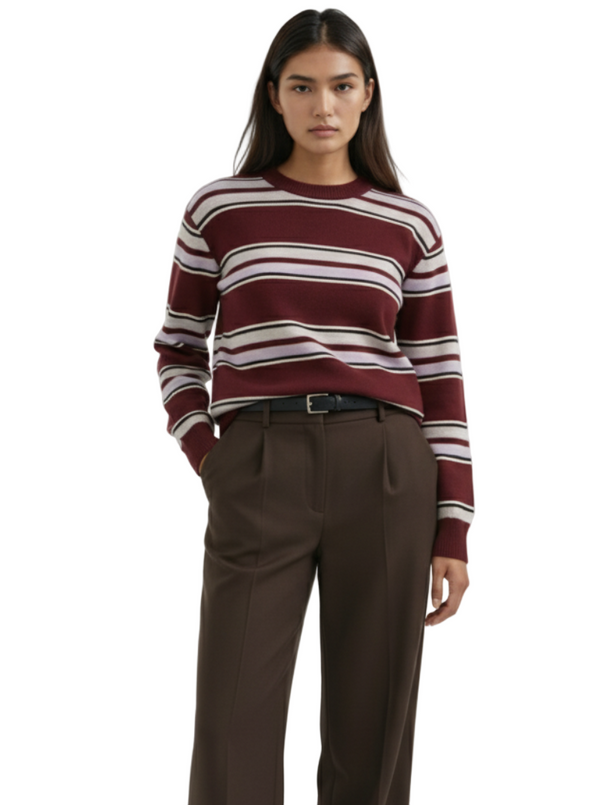 BORROWED FROM THE BOYS IN BURGUNDY STRIPE