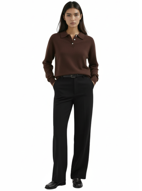 ATELIER POLO SWEATER IN BROWN