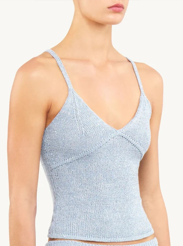 CAROLINA CAMISOLE IN SKY BLUE SEQUIN