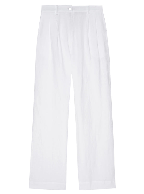 THE PLEATED CHINO TROUSER IN POWDER