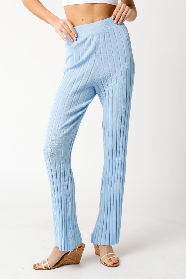 Ribbed Pant in  Sky Blue