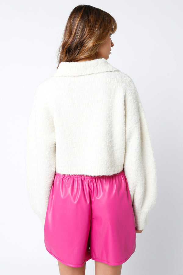 Polo Sweater in Cream