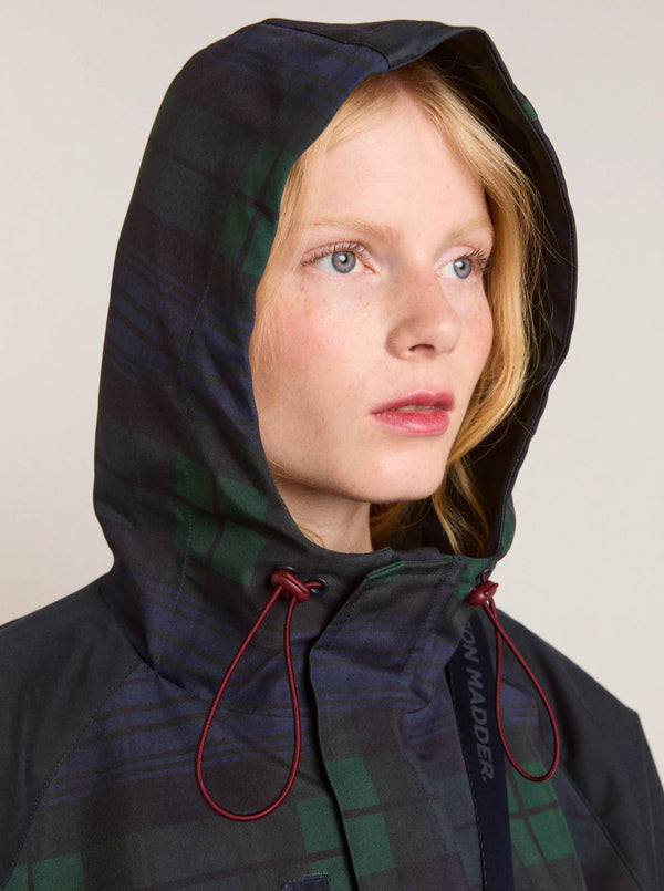LIU RAINCOAT IN NAVY CHECK